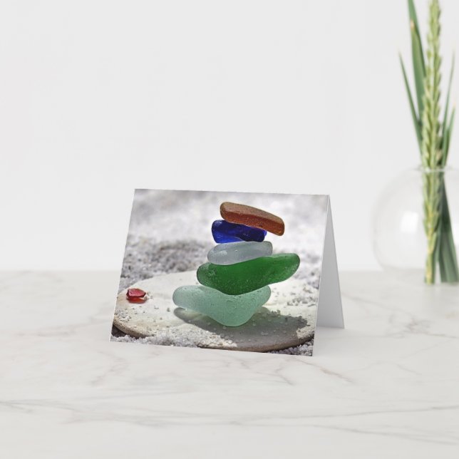 Notecard - Sea glass stacked (Front)