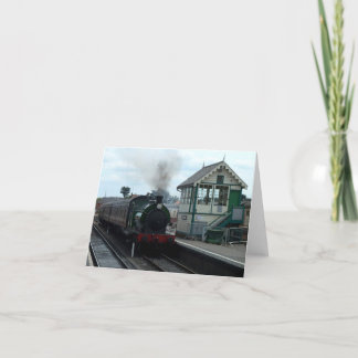 Notecard: Steam Train and Signal Box Card