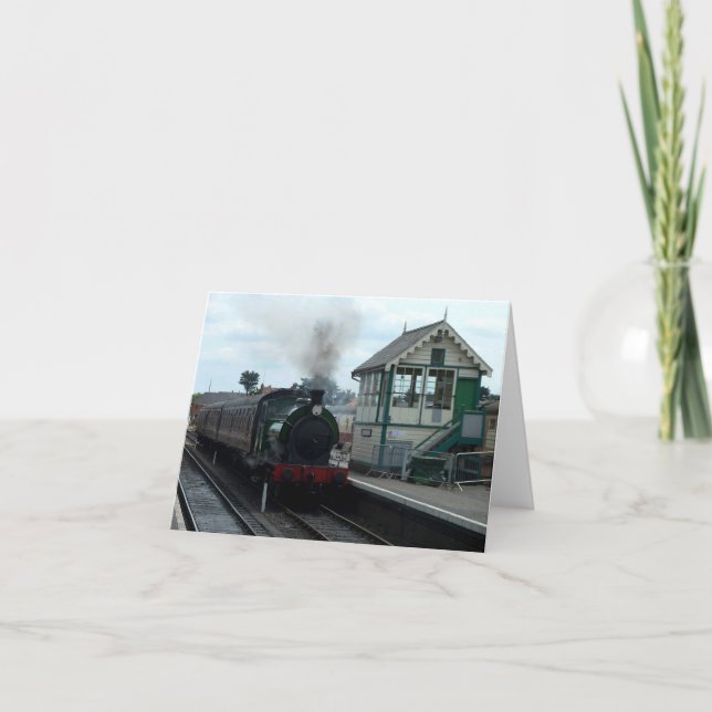 Notecard: Steam Train and Signal Box Card (Front)