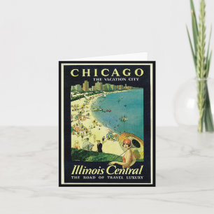 Notecard-Vintage Chicago Travel Art-2 Card