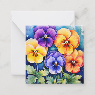 Notecard with Pansies Thank You