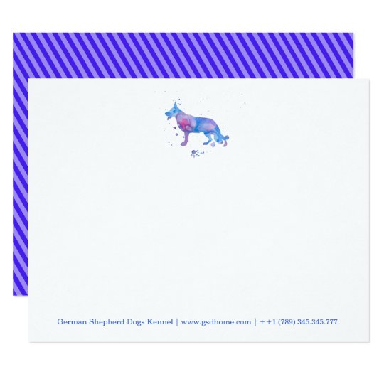 Notecards German Shepherd Watercolor Blue