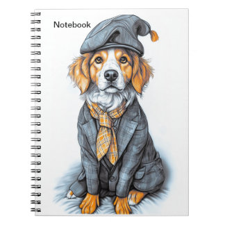 Notepad.A dog in a suit.Business style. Notebook