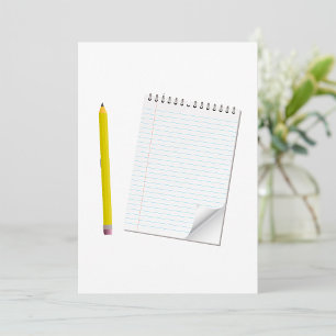 Notepad And Paper Invitations