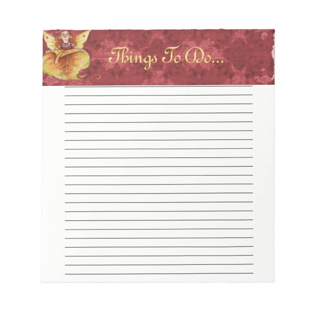 Notepad, Autumn Fairy. Notepad (Front)