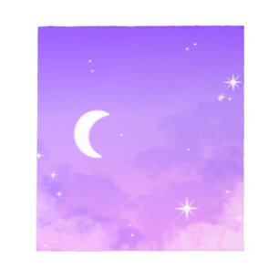 Notepad Celestial Purple Moon Scenery 