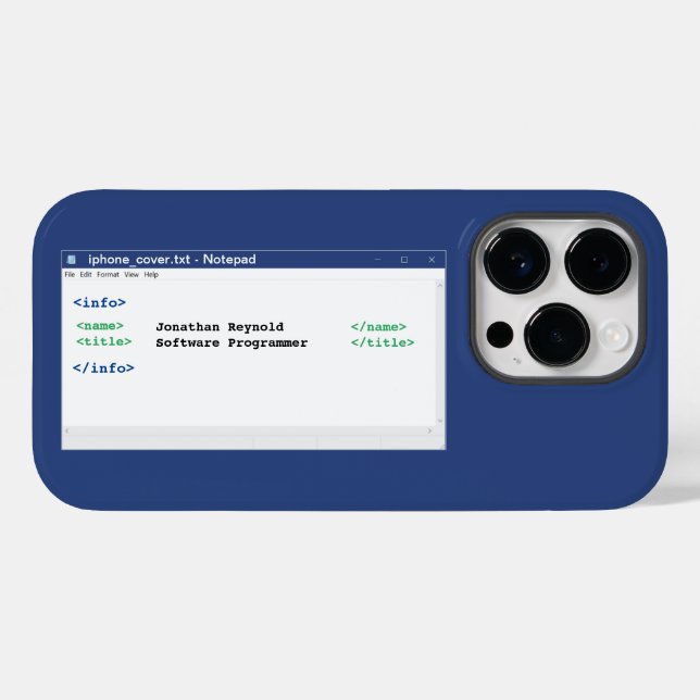 Notepad Coder Programmer Format Computer Scientist Case-Mate iPhone Case (Back (Horizontal))
