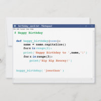 Notepad Computer Programmer Coder Format Birthday