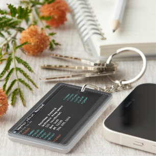 Notepad Computer Programmer Coder Format Dark Mode Keychain