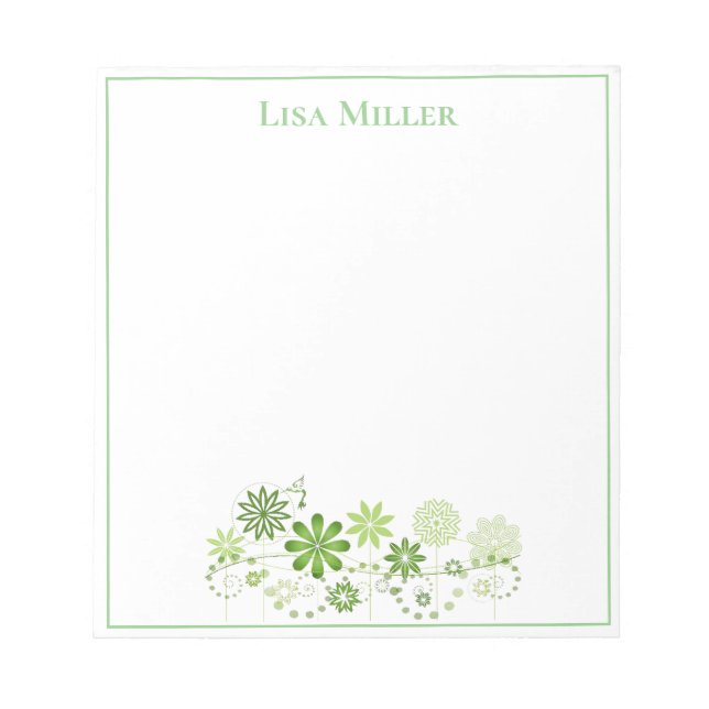 Notepad-Custom Name-Floral Notepad (Front)