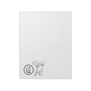 Notepad - Flowers with Monogram
