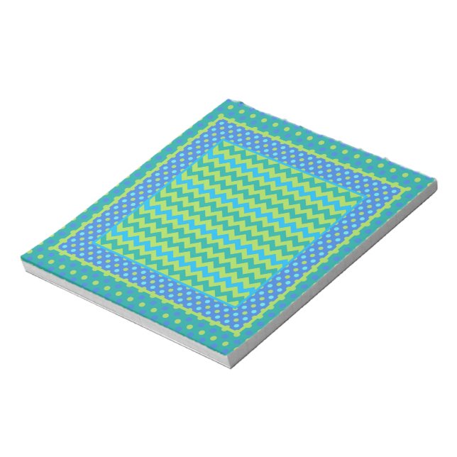 Notepad, Jotter: Mix'n'Match Chevrons, Polka Dots Notepad (Rotated)
