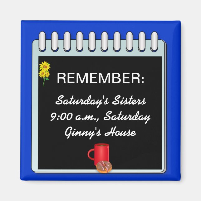 Notepad: Reminder Message template magnet (Front)