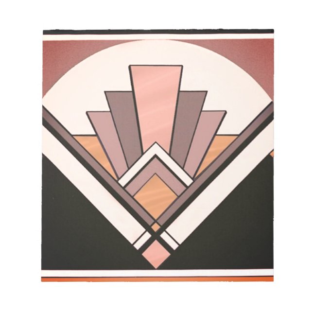 Notepad - Sangria Art Deco Fan Design (Front)