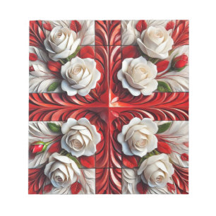 Notepad with English Roses Modern Design