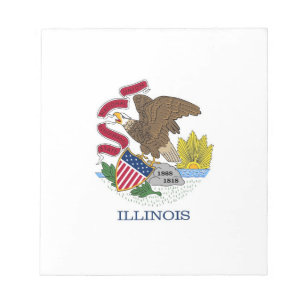 Notepad with Flag of Illinois State