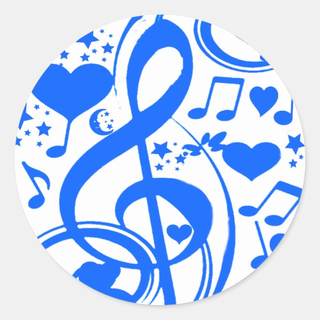 Notes 0f Love_ Classic Round Sticker (Front)