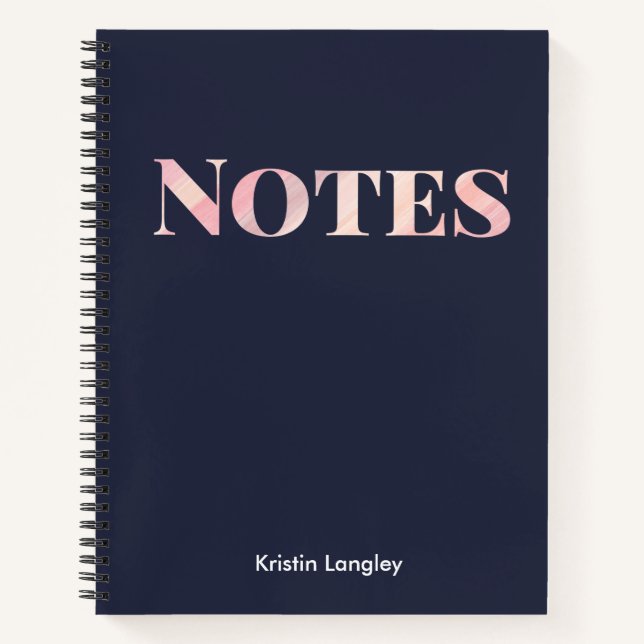 Notes bleu marine et bleu Carnet personnalisé (Devant)