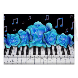 Notes bleues de clavier et de musique de piano de
