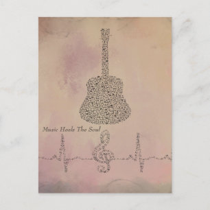 Notes de guitare avec carte de note de battement c