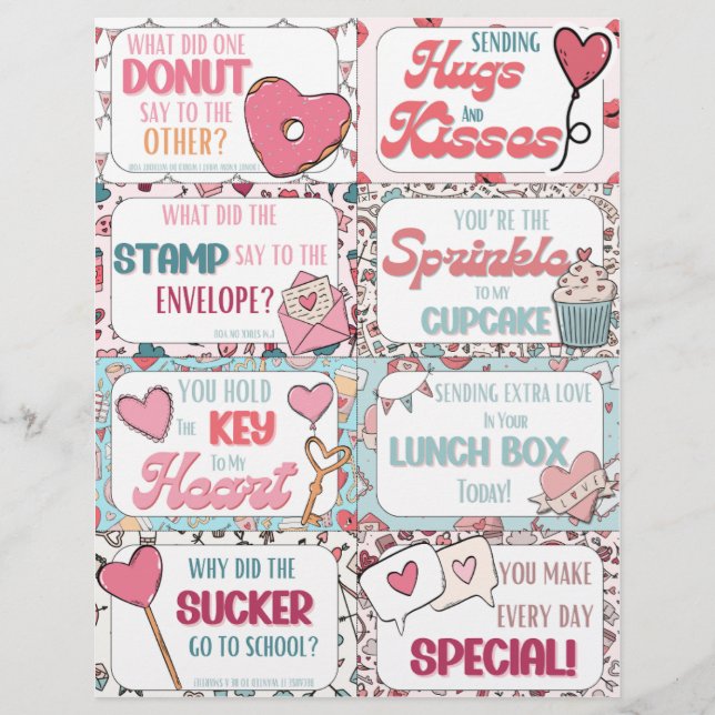 Notes de la boîte à lunch pour enfants : Cartes de (Devant)