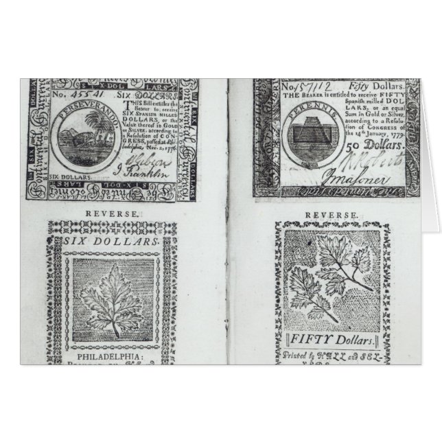 Notes de la devise continentale (Devant horizontal)