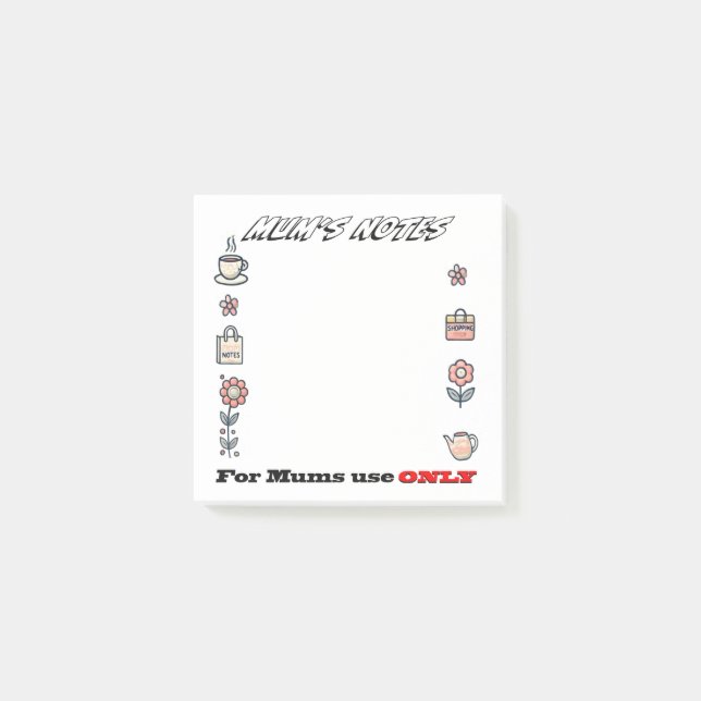 Notes de maman - Conception de notes post-it (Devant)