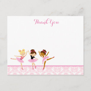 Notes de Merci d'anniversaire de danseuse de