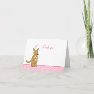 Notes de Merci de kangourou - maman et roses pâles