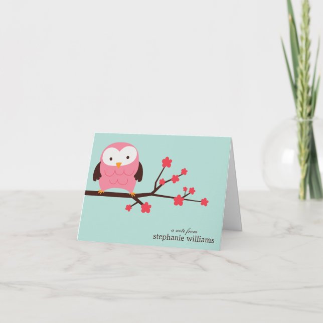 Notes de Merci pliées par coutume de hibou de (Devant)
