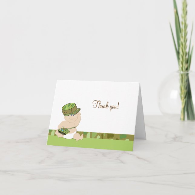 Notes de Merci pliées par militaires de bébé (Devant)