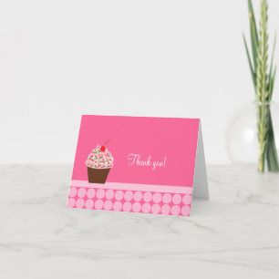 Notes de Merci pliées par petit gâteau délicieux