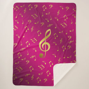 notes de musique, Couvertures Sherpa, artisanat, v