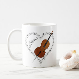 Notes de musique de cello Mug de café
