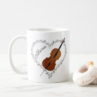 Notes de musique de cello Mug de café