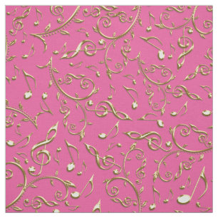 Notes de musique d'or sur votre tissu fait sur