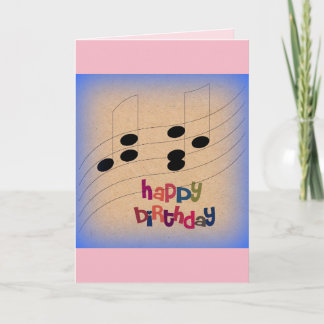Notes de musique et ami de carte de voeux