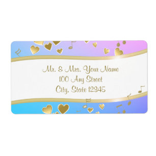 Notes de musique et coeurs d'or