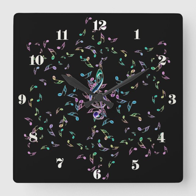 Notes de musique Étoile Mur Horloge (Recto)