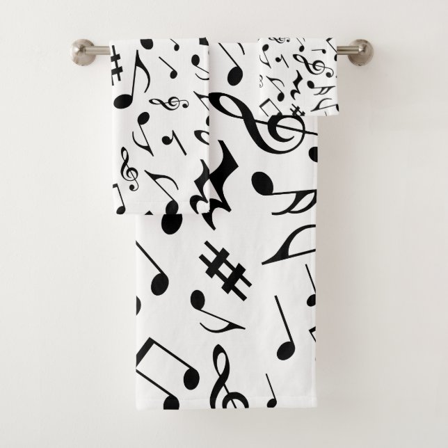 Notes de musique noire classique et simple sur le  (En situation)