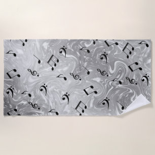 notes de musique noires dans serviette de plage ar