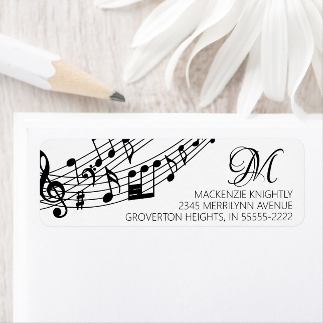 Notes de musique Piano Monogramme Couleur personna (En situation)