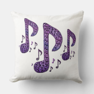 Notes de musique Purple Sparkle Coussin