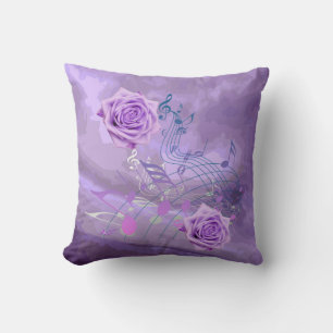 Notes de musique violet et rose et Coussin Carré R
