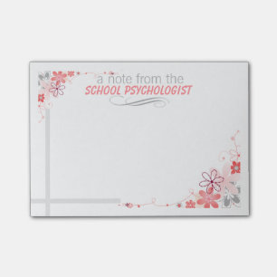 Notes de post-it assez florales de psychologue