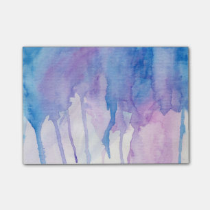 Notes de post-it bleues et pourpres de l'aquarelle
