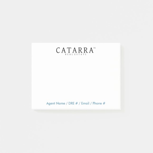 Notes de post-it de Catarra avec l'information de (Devant)
