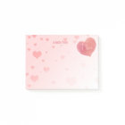 Notes de post-it de coeur de la signature de la