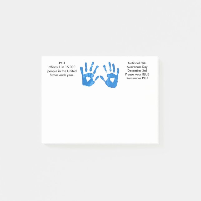 Notes de post-it de conscience de PKU (Devant)