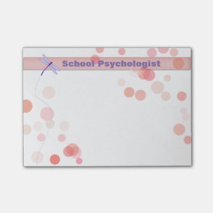 Notes de post-it de libellule de psychologue